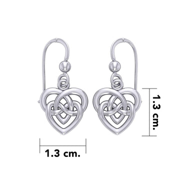 Celtic Infinity Knotwork Heart Silver Earrings TER2159 - Jewelry